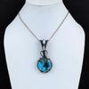 Blue Turquoise Pendant, 999 Copper Wire Wrapped Pendant Handmade Gemstone Jewelry, Gifts For Wife Brand New Pendant