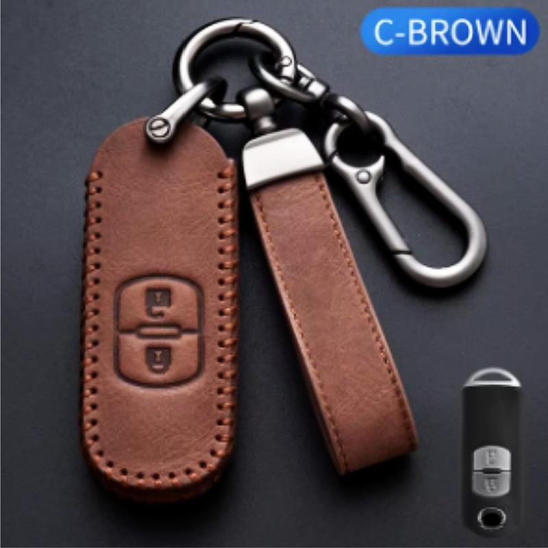 

For Mazda 2 3 5 6 Axela Atenza Demio Cx-3 Cx5 Cx-7 Cx-9 Mx-5 Leather Car Key Cover Case Bag Keychain Protector Accessories For Mazda