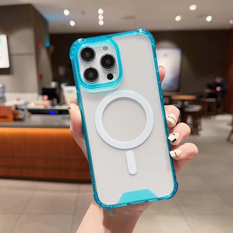 Apple 17ProMax Manyetik Şeffaf Kılıf: iPhone Air Köşe Hava Yastıklı Düşmeye Dayanıklı Akrilik