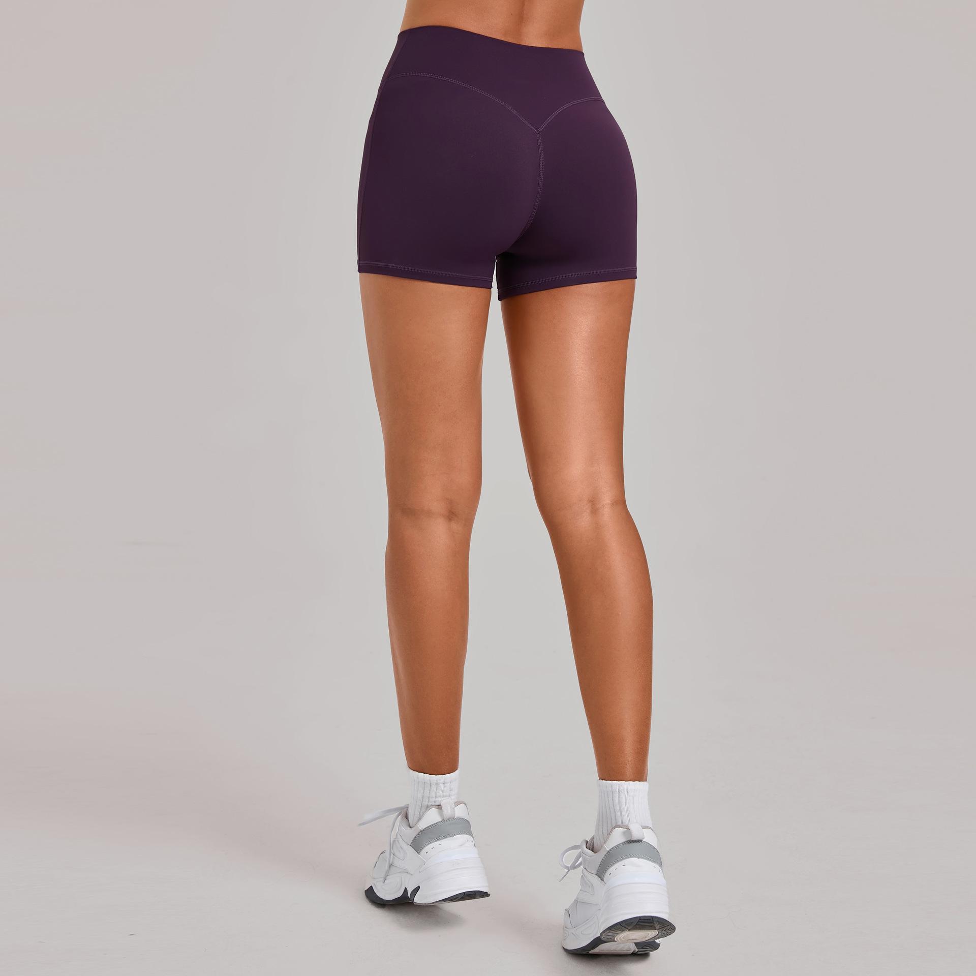 

European & American Women s High-Waisted Tummy Control Butt-Lifting Fitness Running Shorts Small