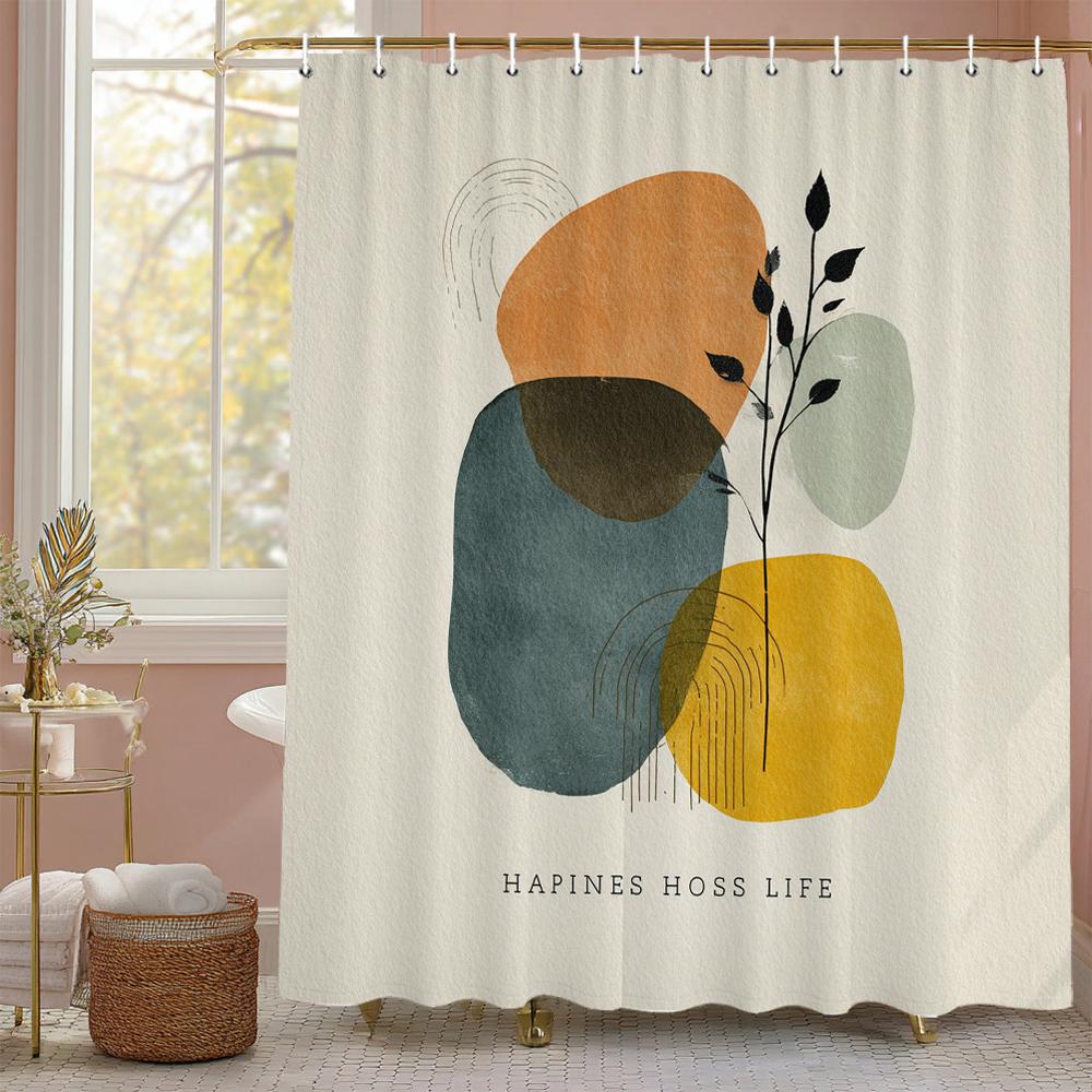 Красочные Бабочки Шторка для Душа для Ванной Комнаты Цветочный Романтический Растения и Цветы Декоративные Шторки для Душа с Крючками 90x180cm-35x70in