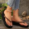 Fashion Classic Leopard Straps Flip Flops Women 2025 Summer Sexy Wedge Heels Non Slip Slippers Comfortable Light Weight Beach Shoes