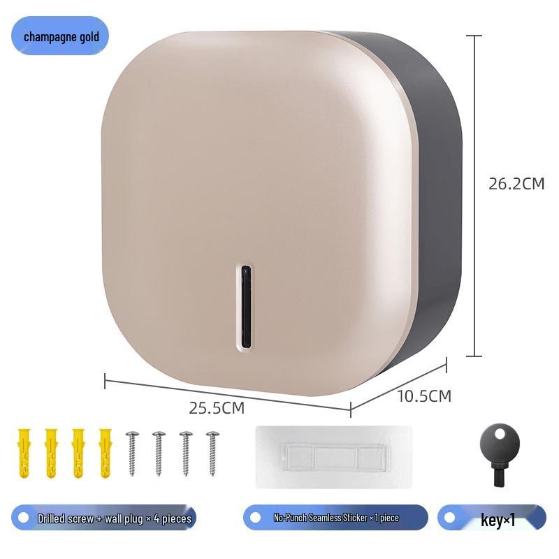 MDNG Punch-Free Wall-Mounted Jumbo Roll Toilet Paper Dispenser