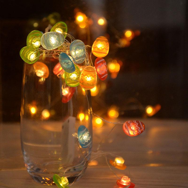 2M 20LED Osterhase Karotte Lichterkette Küken Eier Lichterkette Girlande 2025 Frohe Ostern Party Dekoration Für Zuhause Kindergeschenk