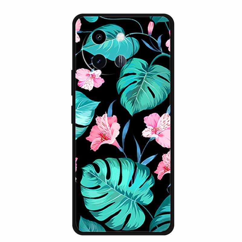 3D Lovely Cute Case For Vivo Y38 Y200i Y200T T3X Soft TPU Silicone Bumper Protector Relief Flower Emboss Phone Cover Funda Capa