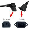 C14 to C13 Panel Mount Power Cable, 90 Degree Left IEC 320 C13 Female to C14 Male PDU Power Supply Extension Cord, for Computer LED HDTV Monitor and