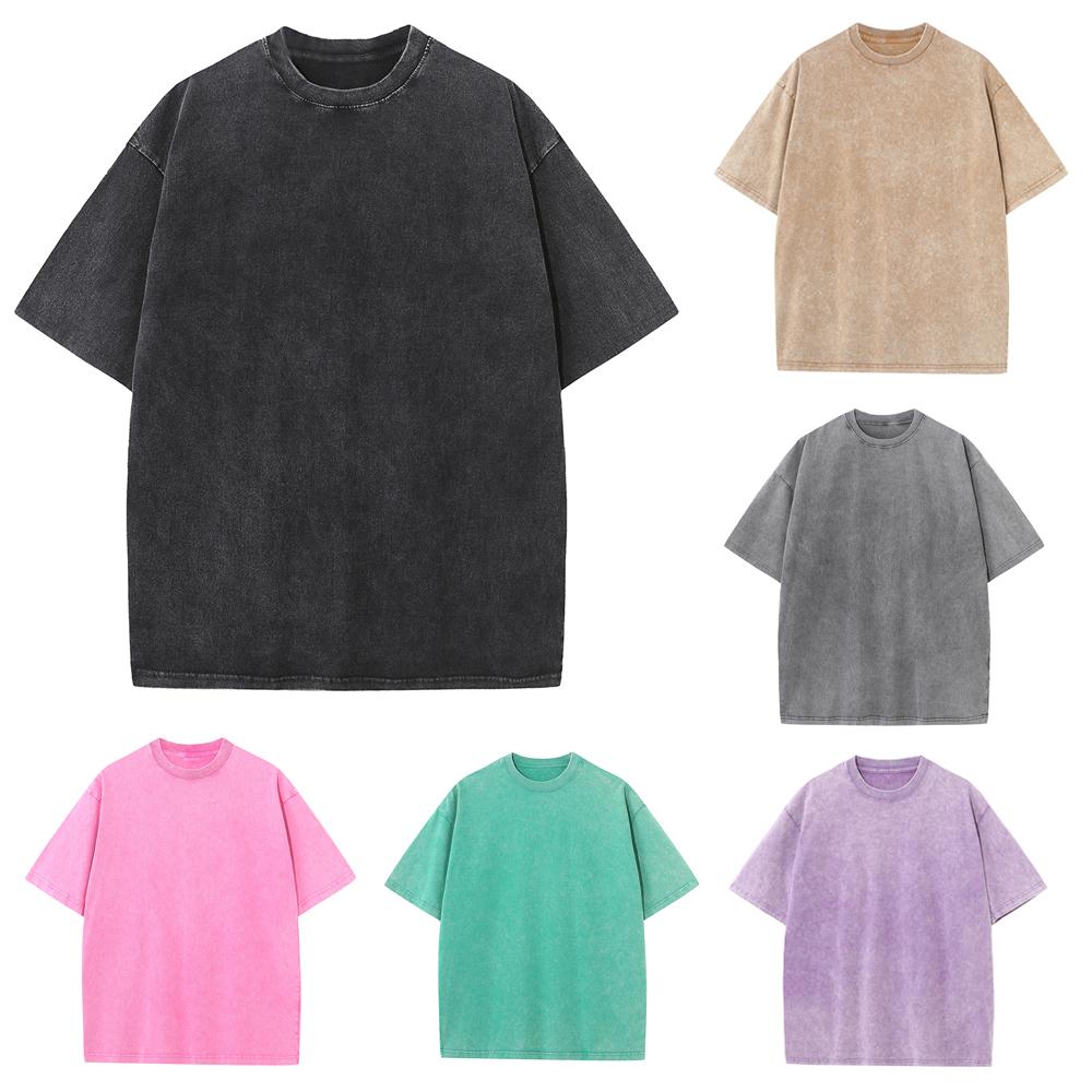100 % Baumwolle, 230 g/m², gewaschenes altes Handwerk, übergroßes T-Shirt, große Größe, O-Ausschnitt, übergroßes Herren-T-Shirt, cooles T-Shirt, Damen-T-Shirts, Tops