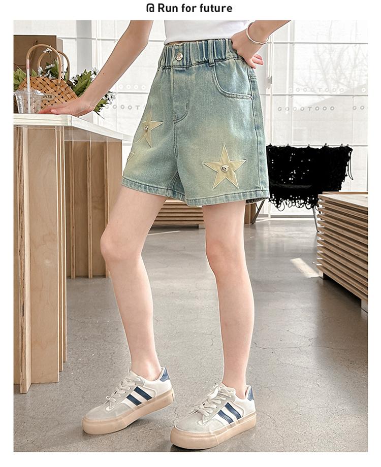 Girls' Denim Shorts Summer Outfit