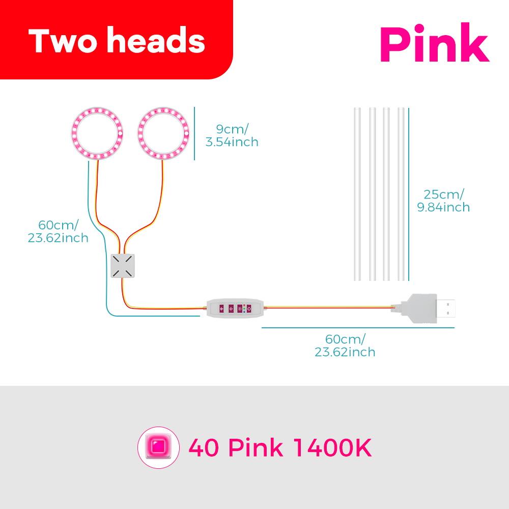 LED Plant Grow Light USB 5V Full Spectrum Hydroponic Dimmable Timer Auto On/Off Cactus Flowers Succulent Growth Cultivation Lamp