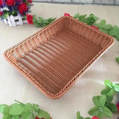 

Cotton Rope Products Storage Frame Basket Imitation Rattan Iron Wire Woven Desktop Toy Kitchen Storage Basket 30x20x7cm светло-коричневого