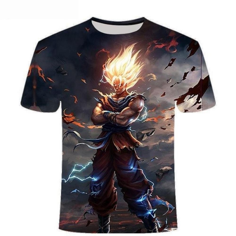 2026 Summer Dragon Ball Retro Fitness T-shirt Oversized 3D Printed Short-sleeved Unisex Children's Sports Shirt