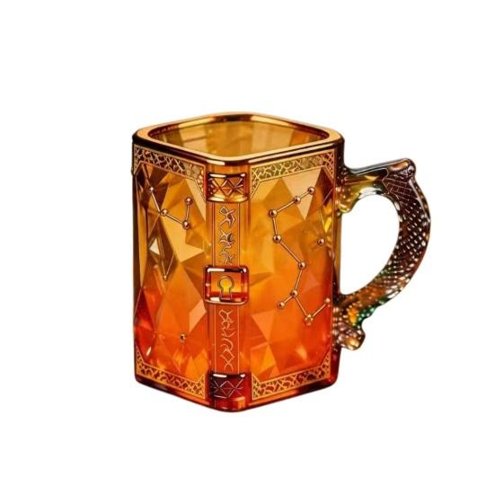 Yousheng Magic Constellation Glass Mug, 330ml Zodiac Coffee Cup with Heat Reveal Design, Starry Night Water Glass for Home