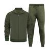 Men's Casual Fleece And Thickened Sportswear Set, Solid Color Long-sleeved Zipper Jacket, Drawstring Sweatpants Two-piece Set