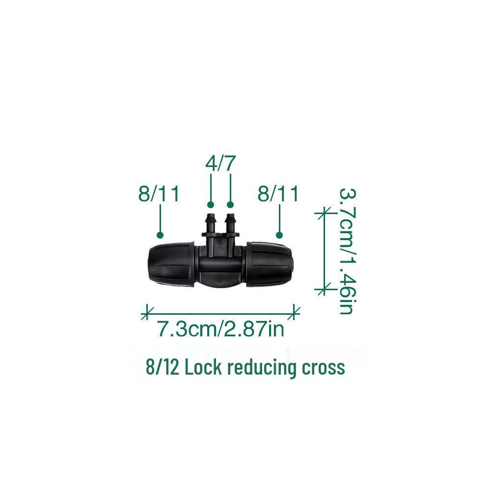 8/12 Irrigation Soft Hose Double Lock 47 Turn Six-Way Garden Watering Connector