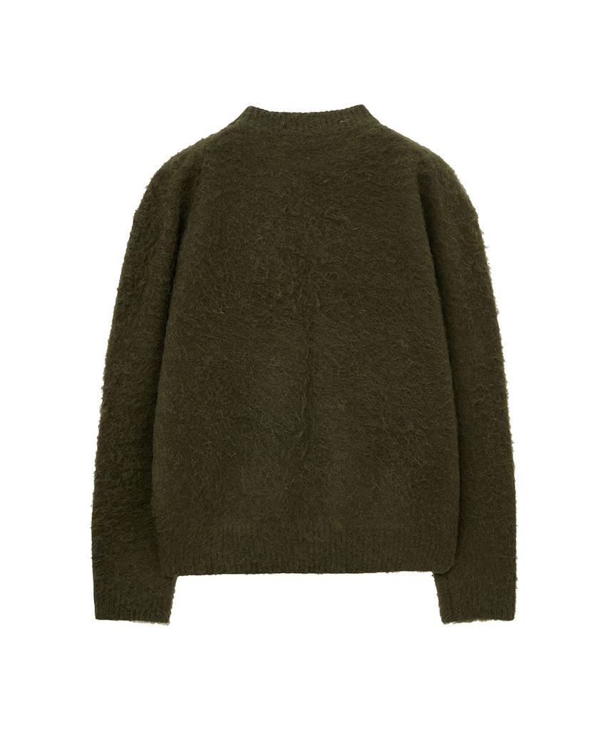 BIG UNION Alpaca Boucle Crop Knit (Olive)