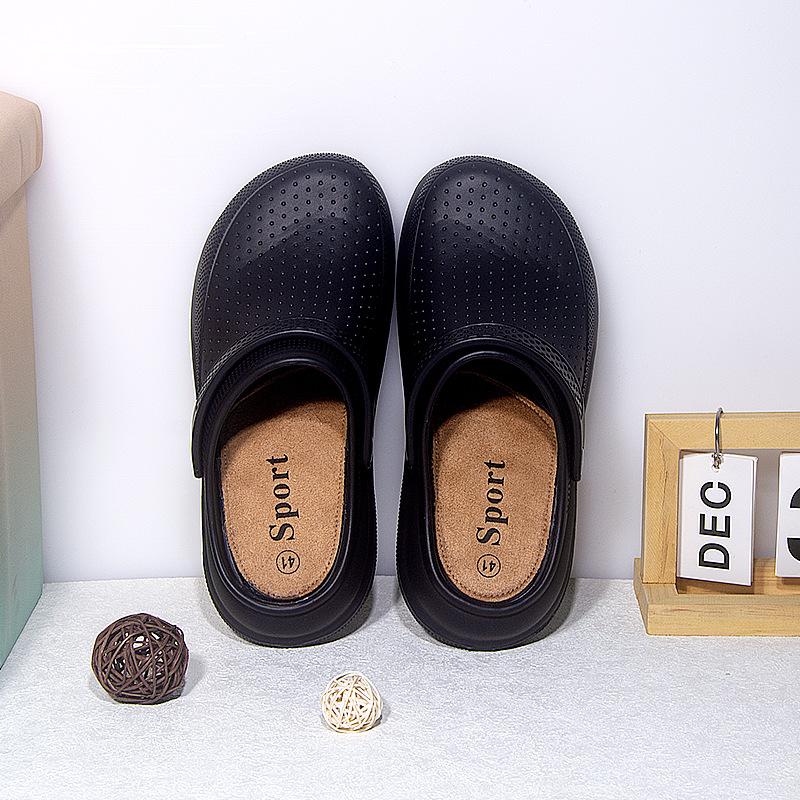 

Hole shoes men s casual bag head drag men s breathable soft-soled sandals men s and women s beach shoes one foot sandals men s 36 чорний