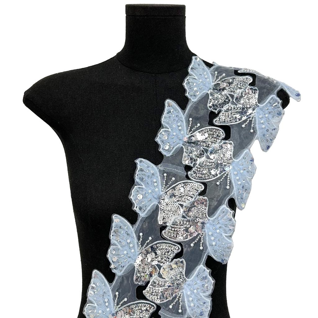 Mesh Bead Embroidery Bead Sequin Butterfly Lace Lace Children'S Clothing Lolita Hair Accessories Cloth Sticker Clothing Decoration