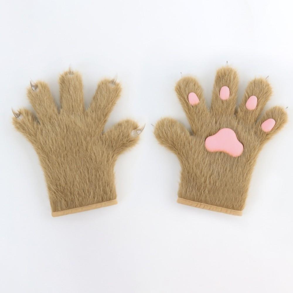 Thicken Plush Cat Paw Gloves Cartoon Puppy Claw Mittens Fashion Cosplay Costume Gloves  Gifts