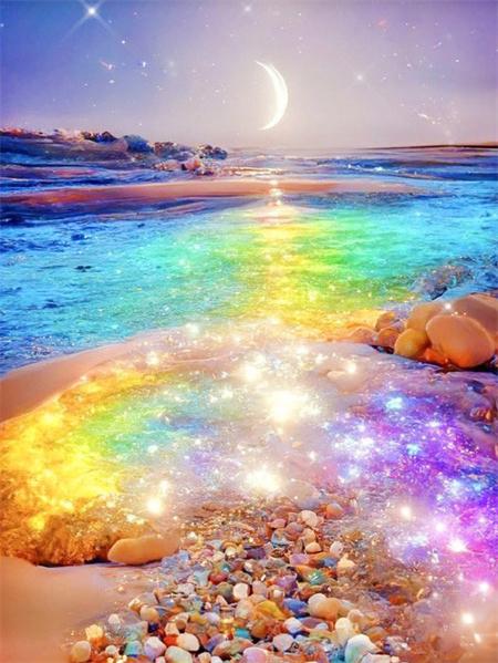 Kolekcja Diamond Painting 2023 Nadmorski Księżycowy Krajobraz 5d Haft DIY Mozaika Fantazyjny Krajobraz Plaży Dekoracja Domu