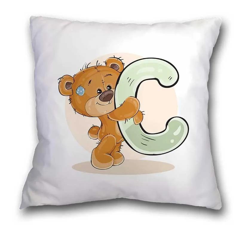Cute Cartoon Bear Animal Pillowcase Cushion Cover Printing Suitable for Sofa Children's Room Decorative Pillowcase