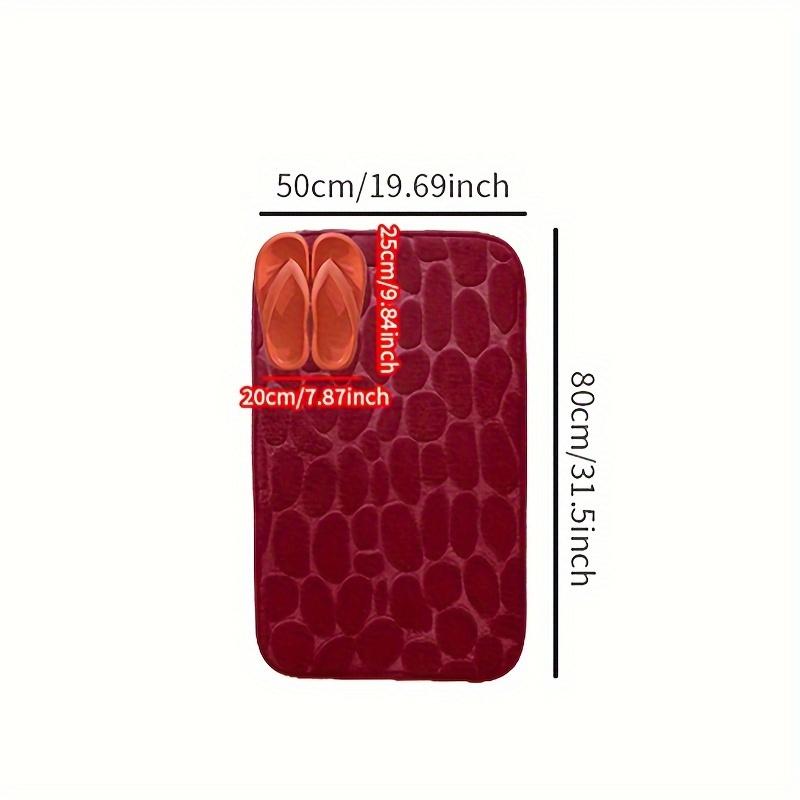 

1 шт. Протиковзкий килимок з бруківки для ванної, спальні та дитячої ванної кімнати - вбирає воду та зменшує ковзання та падіння 50*80cm (19.6*31.4inch) темно-червоний колір