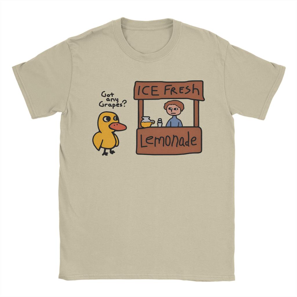 Novelty Got Any Grapes T-Shirts Men Round Neck Pure Cotton T Shirt Funy Cute Duck Song Short Sleeve Tee Shirt Plus Size Clothing