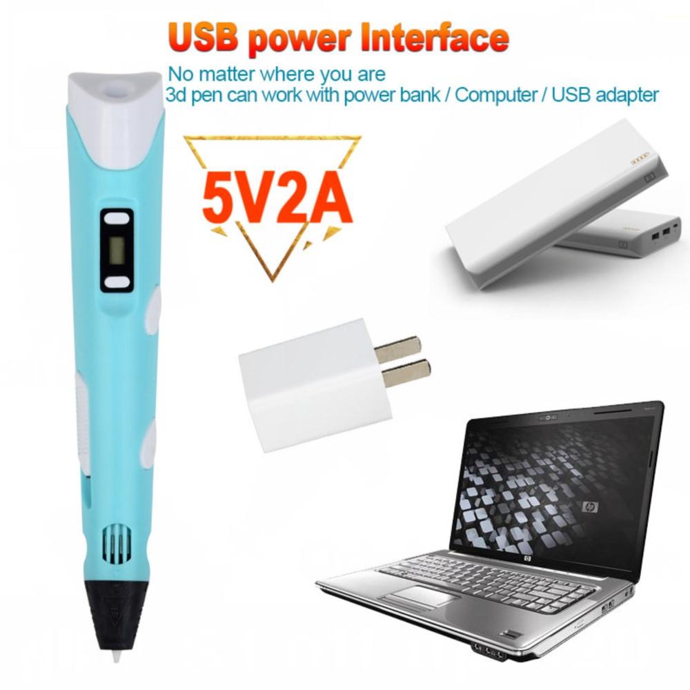 3D Printing Pen Drawing With LCD Screen Compatible Pen 9/50/100M PLA Filament Toys Safe Paiting for Children DIY Birthday Gift