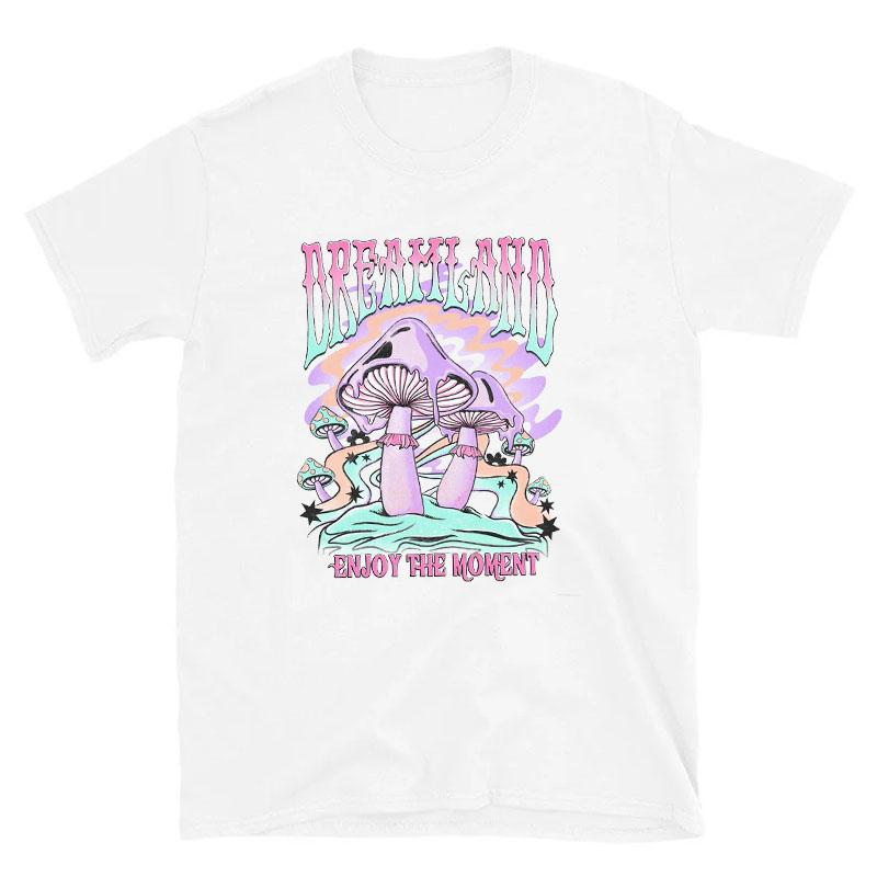 

Mushroom Slogan Graphic Tee Grunge Aesthetic Streetwear Women Tshirts Cute Tops Vintage Fashion Female Clothes S