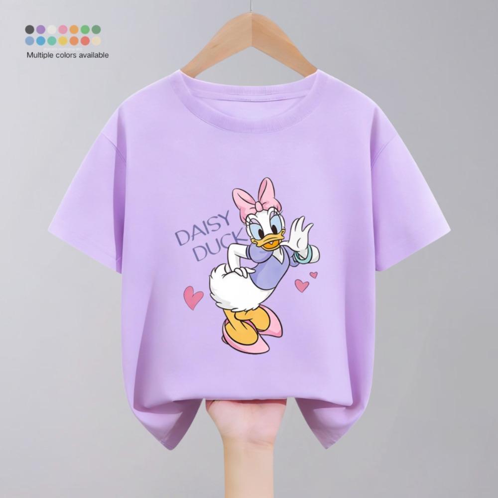 Daisy Duck Pattern Girl Clothing T-shirt Summer Cartoon Casual Short-sleeved Top Children s T-shirt Children s Clothing T-shirt 110