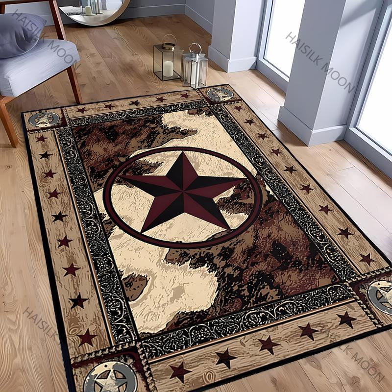

3D Vintage Pentagram Printed Mat Washable Carpet for Room Easy To Clean Rug for Sofa Livingroom Modern Home Decor Wonderful Gift 40x60cm (16x24in)