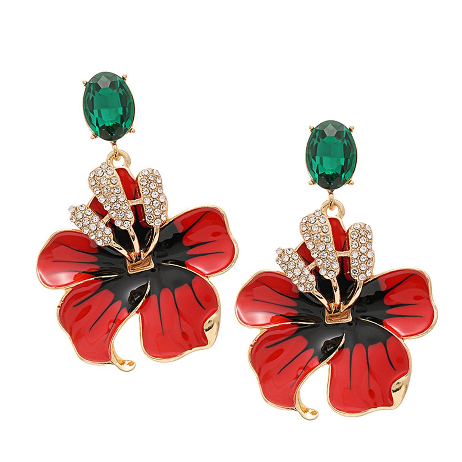 

Sophisticated Earrings Ear Jewelry Flower Studs Earrings Unique Ear Pendant Copper Texture Ear Pin for Fashion Lover красный