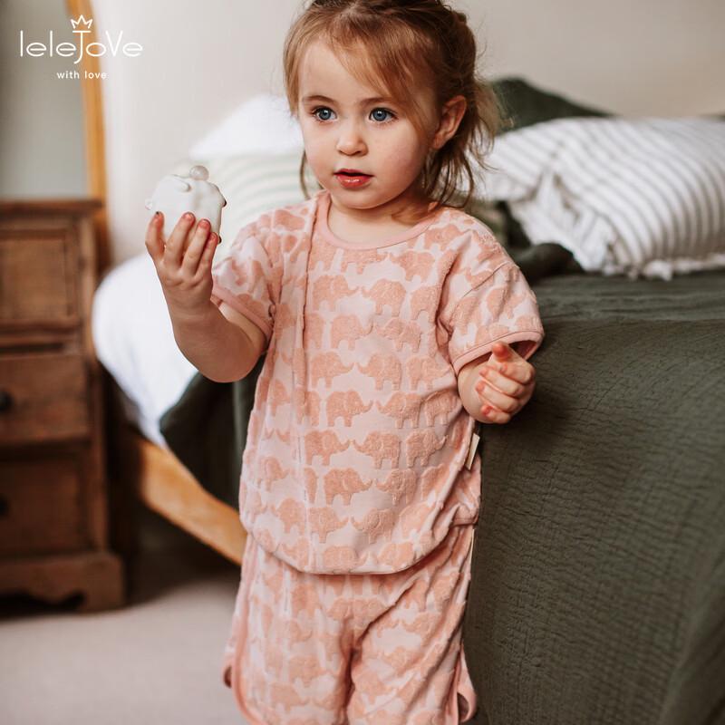 LELE JOVE Kids Jacquard Terry Cloth Short Sleeve T-Shirt 100