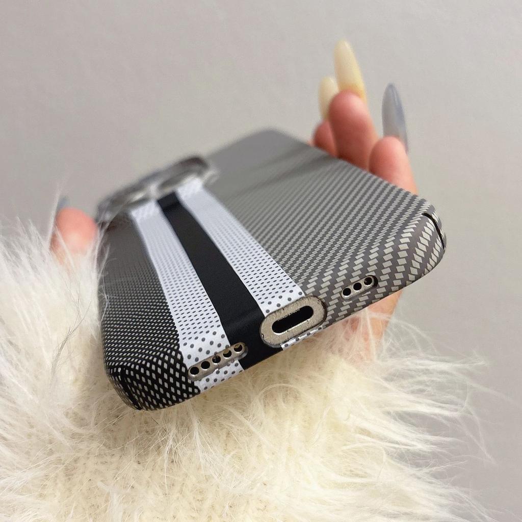 Kohlefaser-Textur Kunststoff Matt Stoßfänger Hülle Für iPhone 17 Air 16 15 14 13 12 Plus Pro Max Schlank Stoßfest Harte Rückseite Abdeckung