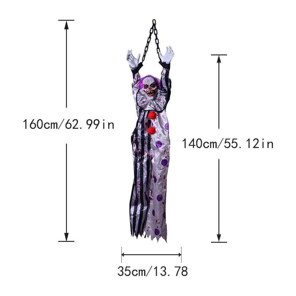 Halloween Decoration Electric Voice Controlled Hanging Ghost Clown Hanging Ghost Haunted House Secret Room Horror Prop