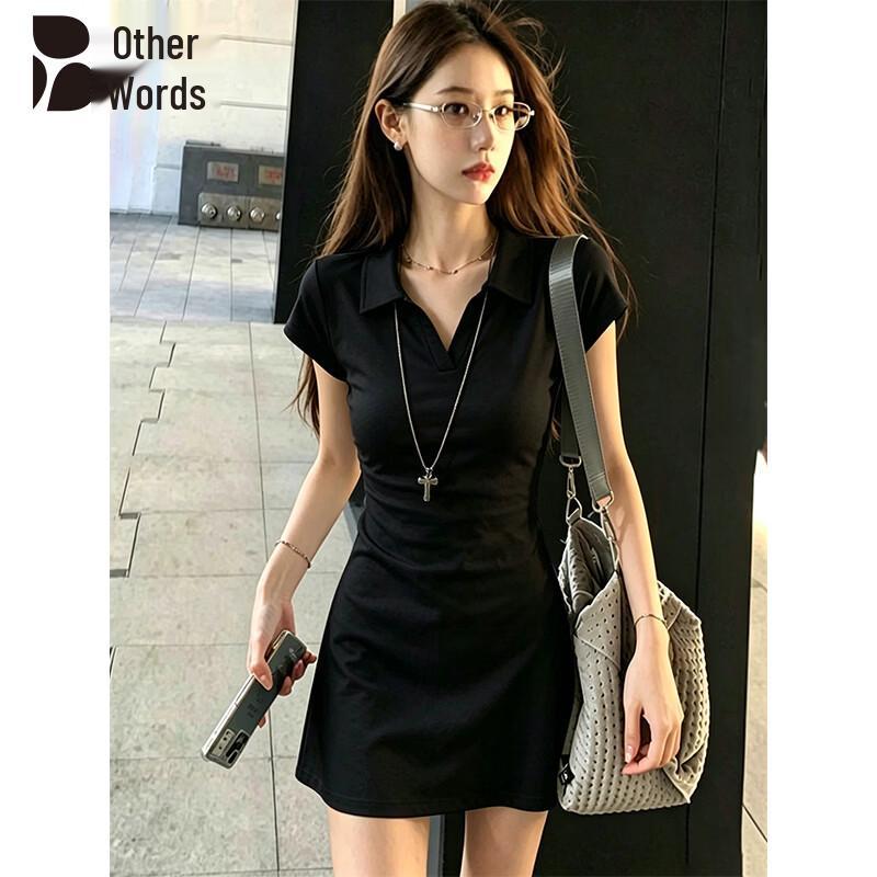 Women s Polo Collar Short Sleeve Bodycon Dress XL