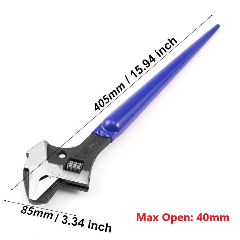 4 In 1 Multifunction Adjustable Wrenches with Hammer Crowbar Function 16 Inch Grip Tool Pipe Wrench Plumbing Repair Tooling