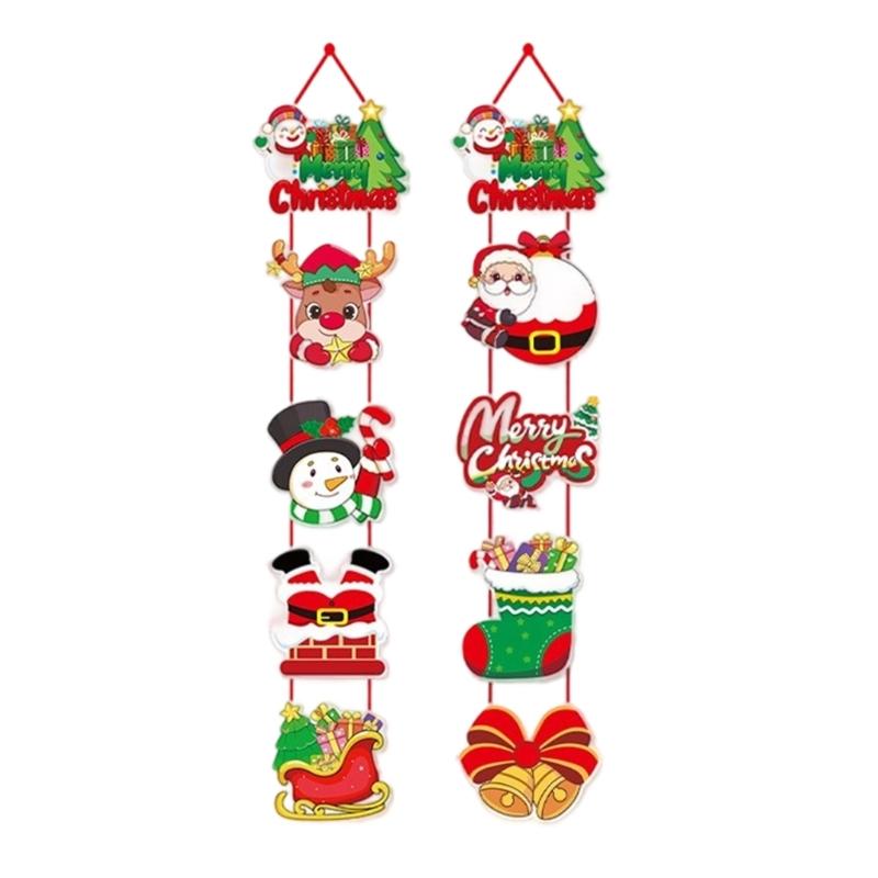 Festival Door Hanging Set Bright Color Modern and Efficient Christmas Wall Art For Home Office Party Decoration