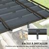 Pergola Roof Canopy, Retractable, 3 x 3 m, Polyester, UV 30+, Dark Grey