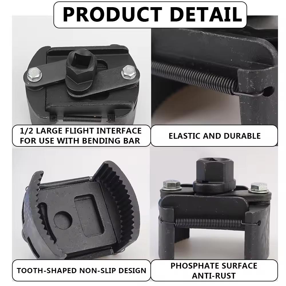 60-80mm Car Oil Filter Wrench Fuel Filter Removal Cast Steel Spanner Adjustable Removal Tool Universal Automotive Accessories