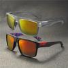 1 Pair Stylish Square Sunglasses Black TAC Lenses Polycarbonate Frame Gray Accents for Men Women