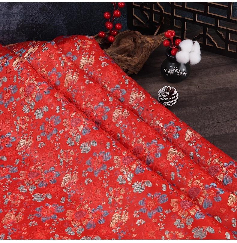 100x150cm Brocade Pattern Garment Fabric Satin Jacquard Designer Fabrics for Sewing Cheongsam Diy Patchwork Cloth