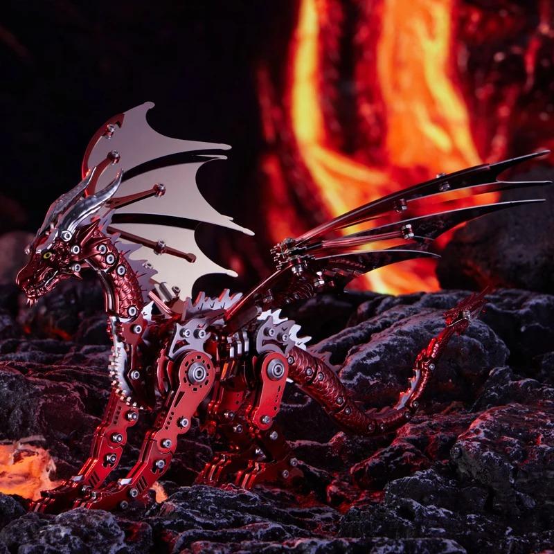 3D Dragon Metal Puzzle Adult Edition Steampunk Mechanical Diy Assembly Model Kit Steel Warcraft Assembly Handmade Toy