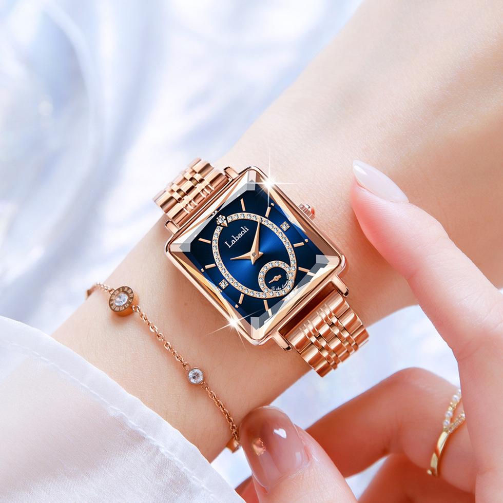 Labaoli Light Luxury Temperament Women S Watch Independent Second Disc Square Women S Quartz Watch With Diamonds La281