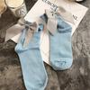 27 Colors Japanese Streetwear Socks Women's Bow Socks Fashion Female Patchwork Candy Color Short Socks Cute Ladies Knot Sokken