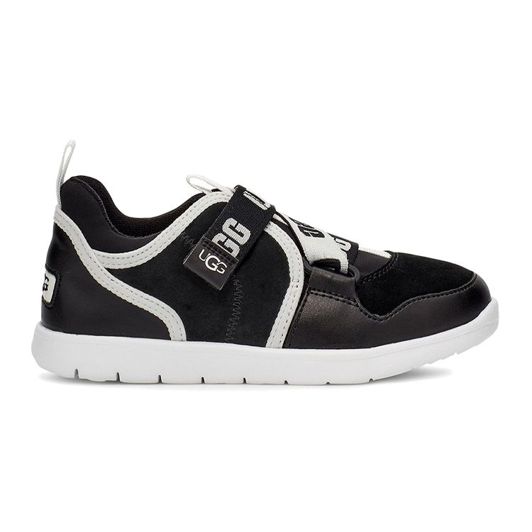 UGG Cloudlet Sneaker Comfortable Breathable Casual Running Shoes Kids Sneaker Black White 1107979K- BWHT