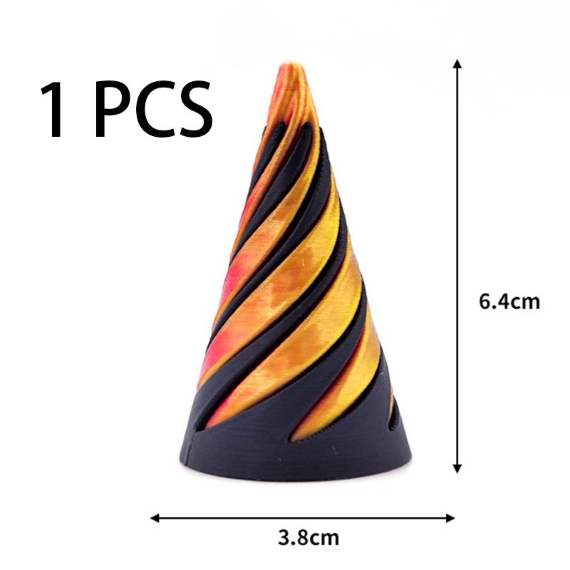 

1 шт. спиральная конусная игрушка-фиджет 3D-печатная спиральная винтовая декомпрессионная невозможная пирамидальная проходная скульптура декомпрессионные украшения