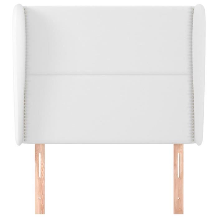VidaXL Tête de lit avec oreilles Blanc 103x23x118-128 cm Similicuir3117901