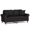 Vidaxl 2-Osobowa Sofa Z Poduszkami, Czarna, 140 Cm, Aksamit