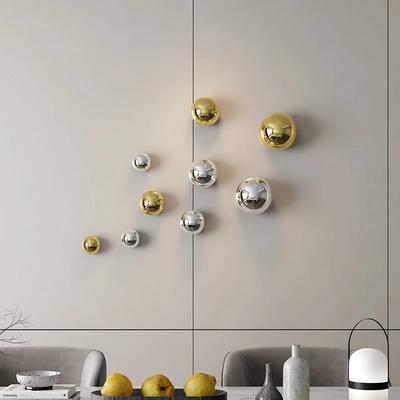 Modern Imitation Metal Wall Decoration Round Sphere Wall Decoration Pendant Set Interior Background Wall Decoration Accessories