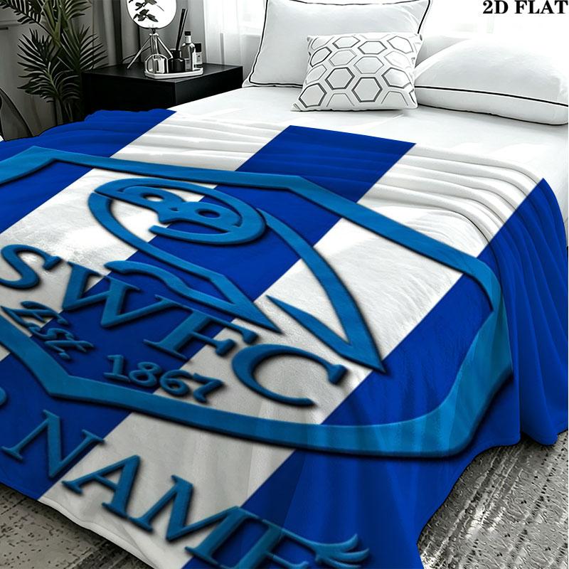 1PC Sheffield Wednesday Football Club Custom Name Patterned Flannel Blanket Suitable For All Seasons for Home Decor Warmth and Comfort Gifts Holiday P